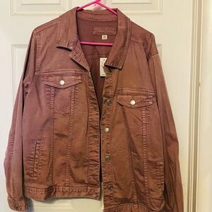 NWT Maurices pink maybe denim jacket, size 2x